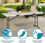 LIFETIME Commercial Fold-in-Half Table, 6-Foot, Almond