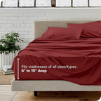 Bare Home Full Sheet Set - 1800 Ultra-Soft Microfiber Full Bed Sheets - Double Brushed - Deep Pockets - Easy Fit - 4 Piece Set - Bed Sheets (Full, Rosewood)
