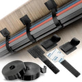 Cable Management Kit – 40 Self-Adhesive Hook & Loop Cable Ties with 2 Extension Straps, Strong Adhesive Cord Organizer for Desk, Wall, Home & Office – Adjustable Wire Holders (Black)
