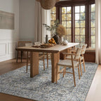 Washable Area Rugs 5'x7' Non-Slip Vintage Boho Distressed Fade Resistant Low Pile Carpet for High-Traffic Living Room, Bedroom & Dining Room