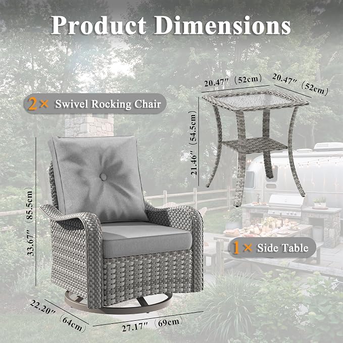 2-Seat Modern Patio Furniture Set