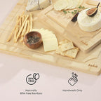 JoyJolt Bamboo Cutting Boards - Large & Small Wooden Board - Serving Cheese, Bread or Chopping Boards. Non-Slip
