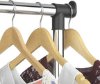 Whitmor Deluxe Adjustable Garment Rack-Rolling Clothes Organizer,Black and Chrome, 18.5" D x 33" W x 66" H