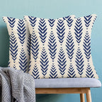 Navy Blue Boho Pillow Covers 16 x 16 Inch Pack of 2, Bohemian Ethnic Herringbone Pattern Decorative Throw Pillow Covers Linen Modern Geometry Farmhouse Outdoor Pillowcase for Sofa Couch Decor