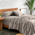 Bare Home Twin XL Sheet Set - 1800 Ultra-Soft Microfiber Twin Extra Long Bed Sheets - Double Brushed - Deep Pockets - Easy Fit - Extra Soft - 3 Piece Set - Bed Sheets & Pillowcases (Twin XL, Khaki)