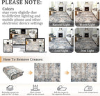 3x5 Machine Washable Area Rug for Entryway, Multicolor Modern Vintage Abstract Rug Non-Slip Low Pile Soft Faux Wool Small Carpet, Kids and Pets Friendly for Bedroom Kitchen Hallway Home Decor Rug