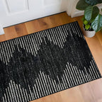 Rugshop Bohemian Stripe Stain Resistant High Traffic Living Room Kitchen Bedroom Dining Home Office Area Rug 2' x 3' Black