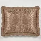 Touch of Class Portia Luxury Bedding | Rich Smoky Topaz | Premier Quilted Polyester Satin | Romantic Hand Guided Machine Quilted Scroll Design 3 Piece Set: King Oversized Bedspread & 2 King Shams