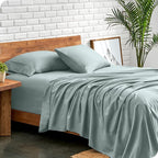 Bare Home Queen Sheet Set - Luxury 1800 Ultra-Soft Microfiber Queen Bed Sheets - Double Brushed - Deep Pockets - Easy Fit - 4 Piece Set - Bedding Sheets & Pillowcases (Queen, Sea Spray)