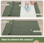 BEQHAUSE Dirt Trapper Door Mat 32" x 48", Non-Slip Washable Doormats Entrance Mat, Dirt Resistant and Absorbent Welcome Mat, Low Profile Floor Mats for Front Back Door and Entryway, Green