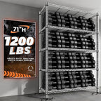 REIBII 5 Tier Metal Shelving Storage Shelves, 71''H Adjustable Wire Shelves Garage Shelving Unit for Kitchen, Pantry, Laundry Room, Warehouse, Office, 71H X 35.5W X 14D, Chrome