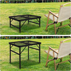 Folding Grill Table Camping Table with Mesh Desktop, Lightweight & Portable Outdoor Picnic Table, Height Adjustable Portable for Outside Inside Use