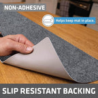 Drymate Premium Luxury Shelf & Drawer Liner, Thick Cushioned Fabric, Non-Adhesive, Absorbent, Waterproof, Slip-Resistant, Liners for Kitchen Cabinets (USA Made)(11”x36”)(2-Pack)(Light Grey Ridged)