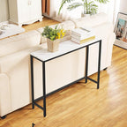 loglus Console Table for Entryway, Faux Marble MDF Sofa Table