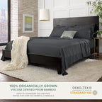 Pure Bamboo Full Sheets, Genuine 100% Organic Viscose Derived from Bamboo Bed Sheet Set, Luxuriously Soft & Cooling, Double Stitching, 2 Year Quality Promise (Full, Charcoal)