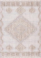 Hauteloom Ampusungan Hallway, Kitchen Runner Rug - Geometric - Charcoal, Cream, Beige - 2'7" x 10'
