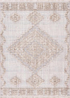 Hauteloom Ampusungan Living Room, Bedroom Area Rug - Farmhouse - Charcoal,Cream,Peach - 8'10" x 12'