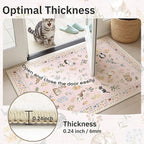Soalmost Cat 9x12 Pink Area Rugs for Baby Girl Nursery, Washable Animal Floral Vintage Rug Non-Slip Low Pile Soft Throw Rugs for Living Room Dining Room Bedroom Playroom Classroom (9 x 12,Pink)