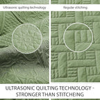 IR Imperial Rooms 10 Pack Twin Quilt Bedding Set (68" x 86") - Bulk Wholesale for Hotels, Guest Bedroom & Airbnbs - Lightweight Microfiber Reversible Floral Embossed Quilts Bedspreads (Olive Green)