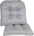 Klear Vu Gripper Overstuffed Universal Non-Slip Dining Chair Cushions for Kitchen Decor or Office Use, U-Shaped Skid-Proof Seat Pad, 17x17 Inches, 2 Count (Pack of 1), Solid Gray