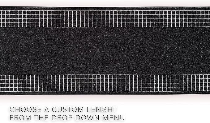 Custom Made Runner Rug for Kitchen Foyer Hallway Entry Choose Your Length 26 Inch Wide Geometric Checkered Design Black Color (15 feet x 26 inch)