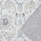 jinchan Kalen Runner Rug 2x5 Washable Hallway Rug Vintage Indoor Thin Retro Floor Cover Distressed Gray Floral Country Lightweight Non Slip Carpet for Entryway Bathroom Bedroom Living Room Grey