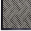 WaterHog Diamond | Commercial-Grade Entrance Mat with Rubber Border – Indoor/Outdoor, Quick Drying, Stain Resistant Door Mat (Medium Grey, 6' x 6')
