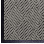 WaterHog Diamond | Commercial-Grade Entrance Mat with Rubber Border – Indoor/Outdoor, Quick Drying, Stain Resistant Door Mat (Medium Grey, 6' x 6')