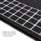 Custom Made Runner Rug for Kitchen Foyer Hallway Entry Choose Your Length 26 Inch Wide Geometric Checkered Design Black Color (10 feet x 26 inch)