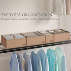 Clothes Organizer, Transform Your Drawers in Seconds - Cream Set of 6 Foldable Storage Boxes with Zipper, Durable 600D Fabric, Includes Fragrance Sachets, Ideal for Underwear, Socks, Baby Clothes
