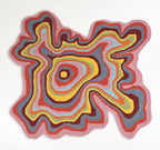 Irregular Shaped Handmade Wool Rug | Modern Colourful Stripe Premium Area Rug Perfect for Home Decor (IR-D, 8x8 ft)