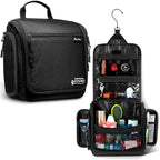 Travel Toiletry Bag for Men and Women - (10.6”x10.6”x3.2”) Large Hanging Toiletry Organizer - Waterproof Hygiene Bag with Metal XXL Swivel Hook, with Sturdy Zippers and 19 Compartments for Toiletries
