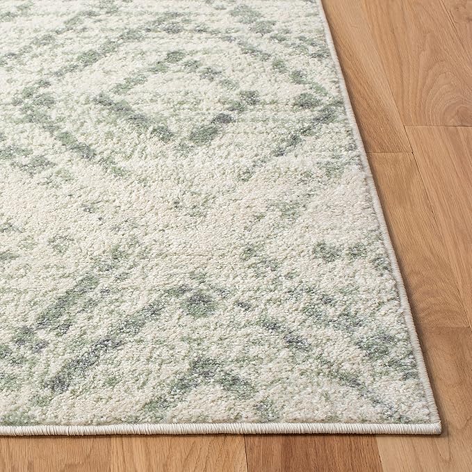 SAFAVIEH Adirondack Collection Area Rug - 10' x 14', Ivory & Green, Contemporary Design, Stain Resistant, Ideal for High Traffic Areas in Living Room, Bedroom & Dining Room (ADR131X-10)