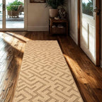 6ft Custom Cut Runner Rug for Indoor Entryway Foyer - Gold Tan | Non-Slip | Washable & Edge Bound