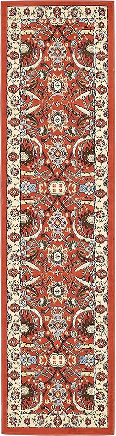 Unique Loom Espahan Collection Area Rug - Cape Cod (2' 2" x 8' 2" Runner, Terracotta/ Black)