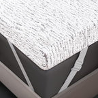 Subrtex Mattress Topper Cover Queen Size 3 Inch (Only Cover) Mattress Topper Protector Bedding Removable Encasement with Zipper Closure