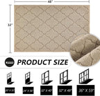 Timo Indoor Door Mat, Front Door Rug 32"x 48" Rubber Backing Non Slip Absorbent Doormat, Resist Dirt Indoor Mats for Front Door Entry, Machine Washable Low-Profile Entry Rug, Beige