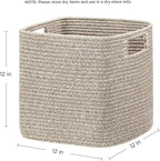 UBBCARE Set of 4 Storage Basket-12 X 12 X 12 in, Cotton Rope Basket for Shelves, Toys, Book, Cube Storage Bins with Handles, Woven Storage Baskets for Organizing, Mix-Brown