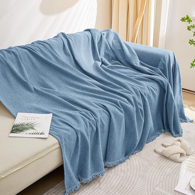 MEETSKY Oversized Chair Sofa Slipcover Washable Loveseat Couch Cover for Sofa, Furniture Protector Cover Use Thick Soft Fabric Soft Throws Cover for Dogs, Pets, 71" x 102", Blue