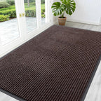 OLANLY Front Door Mat Indoor Outdoor Entrance, Waterproof Heavy Duty Doormat, Fade Resistant, Low Profile, Easy Clean Patio Porch Welcome Floor Mats for Entry, 59x30, Tan