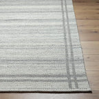 Mark&Day Wool Rugs, 9x12 Janmichael Solid and Border Gray Area Rug, Grey Ivory Carpet for Living Room, Bedroom or Kitchen (8'10" x 12')