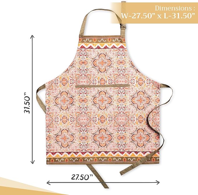 Maison d' Hermine 100% Cotton Apron for women with Pocket Kitchen Chef Apron for Men Cooking Mothers Day Gifts