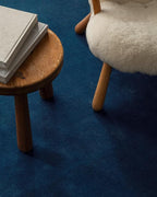 Hand-Tufted Wool Runner Area Rug – Soft Premium Wool Carpet for Living Room, Bedroom & Home Décor – 2.6X12 ft| Deep Blue – Durable, Non-Slip Backing, Handcrafted Rug