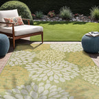 Beverly Rug Outdoor Rug 8x10 Modern Exotic Tropical Leaf Area Rugs for Indoor and Outdoor Patio Deck Porch Garden Water Resistant Washable Outside Carpet (8 x 10 Green)