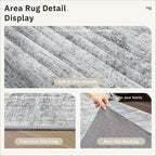 Soalmost Runner Rug 2'6" x 10' Washable Non-Slip Runner Rugs for Kitchen Bathroom Laundry Room Vintage Ultra Thin Runners for Hallway Entryway Grey