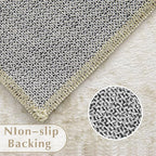 Area Rug 3x5 Entryway Rugs - Machine Washable Vintage Boho Area Rug Non-Slip Kitchen Rugs Soft Stain Resistant Indoor Door Mat, Small Oriental Throw Rug for Entrance Hallway Bedroom (Ivory, 3'x5')