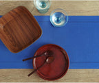 Solino Home Linen Royal Blue Table Runner 132 Inches Long - 100% Pure Linen Extra Long Table Runner 14 x 132 Inch for Christmas, New Year - Classic Hemstitch