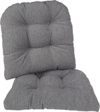 Klear Vu Gripper Overstuffed Universal Non-Slip Dining Chair Cushions for Kitchen Decor or Office Use, U-Shaped Skid-Proof Seat Pad, 17x17 Inches, 2 Count (Pack of 1), Chenille Gray