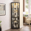 Corner Curio Cabinet, 150lbs Heavy Duty Glass Display Cabinet