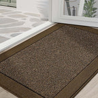 BEQHAUSE Indoor Door Mat 36" x 60", Dirt Trapper Door Mats Non-Slip Entryway Rugs Washable, Resist Dirt Absorbent Welcome Mat, Low Profile Floor Mats for Front Back Door and Entryway, Brown